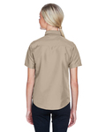 harriton m580w ladies' key west short-sleeve performance staff shirt Back Thumbnail