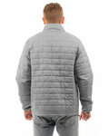 burnside b8713 adult box quilted puffer jacket Back Thumbnail