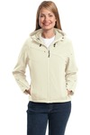 port authority l706 ladies textured hooded soft shell jacket Front Thumbnail