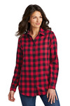 port authority lw668 ladies plaid flannel tunic Front Thumbnail