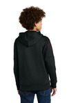 sport-tek yst255 youth sport-wick ® fleece united pullover hoodie Back Thumbnail