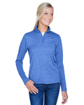 UltraClub 8618W Ladies' Cool & Dry Heathered Performance Quarter-Zip Side Thumbnail
