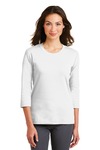 port authority l517 ladies modern stretch cotton 3/4-sleeve scoop neck shirt Front Thumbnail