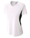 a4 nw3223 ladies' color block performance v-neck t-shirt Front Thumbnail