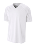 a4 nb3373 youth polyester v-neck strike jersey with contrast sleeves Front Thumbnail