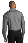 port authority w382 long sleeve chambray easy care shirt Back Thumbnail