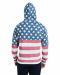 J America JA8871 Adult Triblend Pullover Fleece Hooded Sweatshirt Back Thumbnail