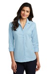 port authority lw643 ladies 3/4-sleeve micro tattersall easy care shirt Front Thumbnail