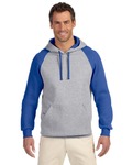 Jerzees 96CR Adult 8 oz. NuBlend® Colorblock Raglan Pullover Hood Back Thumbnail