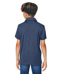 team 365 tt51hy youth zone sonic heather performance polo Back Thumbnail