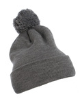 yupoong 1501p cuffed knit beanie with pom pom hat Front Thumbnail