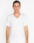 los angeles apparel 24056 usa-made fine jersey v-neck t-shirt Front Thumbnail