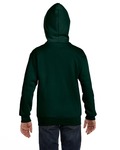 Hanes P480 Youth EcoSmart ® Full-Zip Hooded Sweatshirt Back Thumbnail