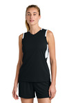 sport-tek lst441 women's club sleeveless v-neck Front Thumbnail