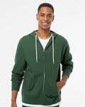 Independent Trading Co. AFX90UNZ Unisex Lightweight Full-Zip Hooded Sweatshirt Front Thumbnail