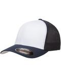 yupoong 6511w flexfit trucker mesh with white front panels cap Front Thumbnail