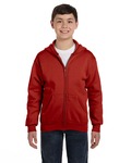 Hanes P480 Youth EcoSmart ® Full-Zip Hooded Sweatshirt Front Thumbnail