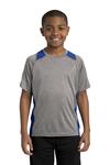 Sport-Tek YST361 Youth Heather Colorblock Contender ™ Tee Front Thumbnail