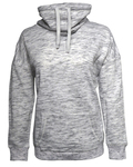 J America JA8673 Ladies' Melange Fleece Cowl Neck Sweatshirt Front Thumbnail
