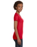 LAT 3507 Ladies' V-Neck Fine Jersey T-Shirt Side Thumbnail