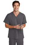 wonderwink ww5068 men's premiere flex ™ v-neck top Front Thumbnail