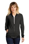sport-tek lst274 ladies lightweight french terry bomber Front Thumbnail