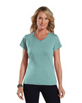 LAT 3507 Ladies' V-Neck Fine Jersey T-Shirt Front Thumbnail