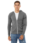Bella + Canvas 3939 Unisex Triblend Full-Zip Lightweight Hoodie Front Thumbnail