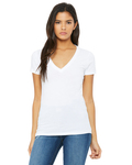 bella + canvas b6035 ladies' jersey short-sleeve deep v-neck t-shirt Front Thumbnail