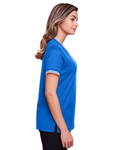 Devon & Jones DG20CW Ladies' CrownLux Performance™ Plaited Tipped V-Neck Polo Side Thumbnail