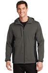 port authority j719 active hooded soft shell jacket Front Thumbnail