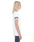 LAT 3537 Women's Football V-Neck Fine Jersey Tee Side Thumbnail