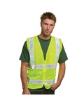 bayside ba3785 mesh safety vest - lime Front Thumbnail