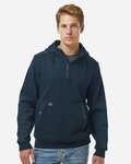 Dri Duck 7349 Men's Mission Quarter-Zip Hooded Pullover Front Thumbnail