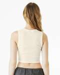 bella + canvas 1013be ladies' micro rib muscle crop tank Back Thumbnail