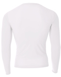 a4 n3133 adult polyester spandex long sleeve compression t-shirt Back Thumbnail