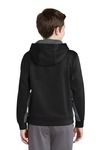 sport-tek yst235 youth sport-wick ® fleece colorblock hooded pullover Back Thumbnail