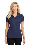 port authority l580 ladies pinpoint mesh zip polo Front Thumbnail