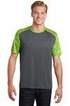 sport-tek st371 camohex colorblock tee Front Thumbnail