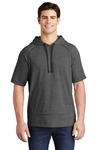 sport-tek st297 posicharge ® tri-blend wicking fleece short sleeve hooded pullover Front Thumbnail