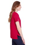 devon & jones dg20wb ladies' crownlux performance™ plaited rolled-sleeve top Side Thumbnail