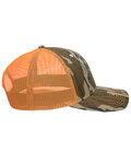 outdoor cap oc771c structured camo trucker with solid mesh back hat Side Thumbnail