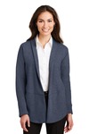 port authority l807 ladies interlock cardigan Front Thumbnail