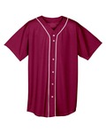 A4 NB4184 Youth Short Sleeve Full Button Baseball Jersey Front Thumbnail