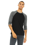 Bella + Canvas 3200 Unisex 3/4-Sleeve Baseball T-Shirt Front Thumbnail