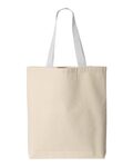 Q-Tees Q4400 11L Canvas Tote with Contrast-Color Handles Back Thumbnail
