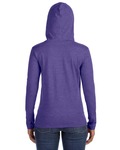 Anvil 887L Ladies 100% Combed Ring Spun Cotton Long Sleeve Hooded T-Shirt Back Thumbnail