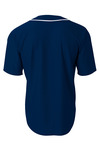 A4 N4184 Shorts Sleeve Full Button Baseball Top Back Thumbnail