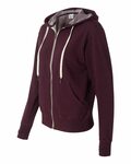 Independent Trading Co. PRM90HTZ Unisex Heathered French Terry Full-Zip Hooded Sweatshirt Side Thumbnail