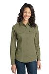 port authority l649 ladies stain-release roll sleeve twill shirt Front Thumbnail
